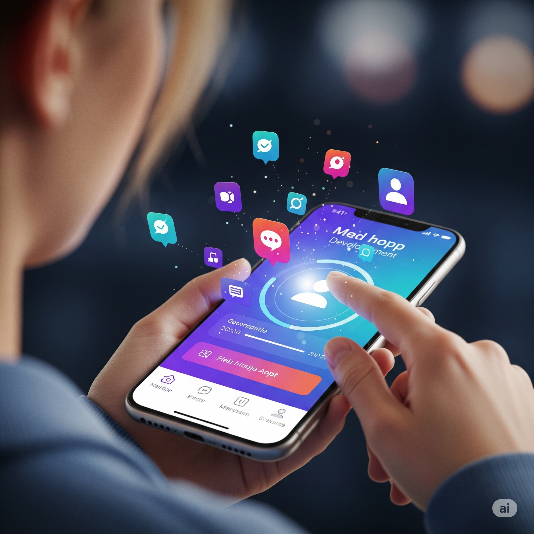 Illustration of mobile app development