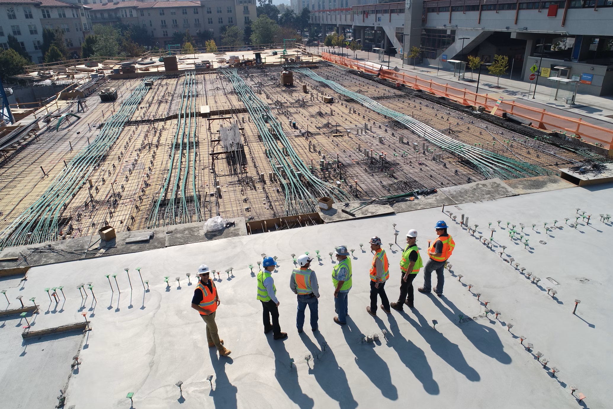 Construction site with crane