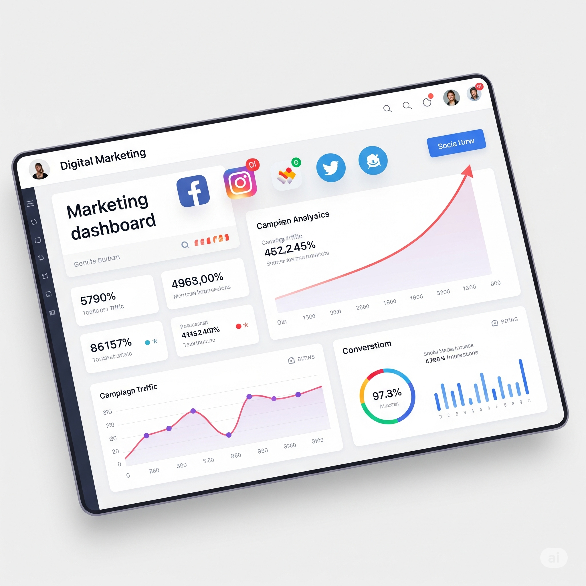Illustration of digital marketing concepts