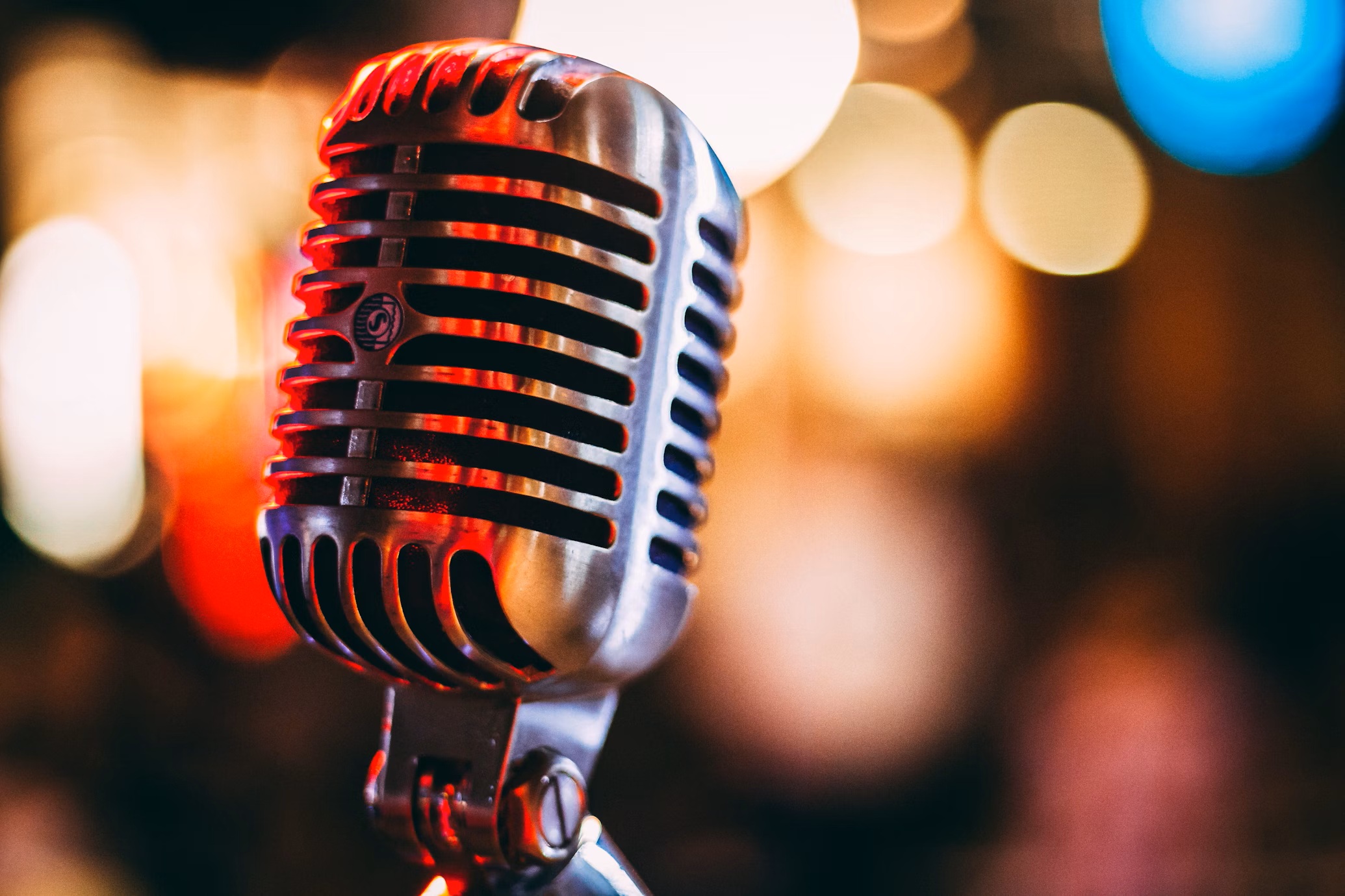 Recording studio with microphone